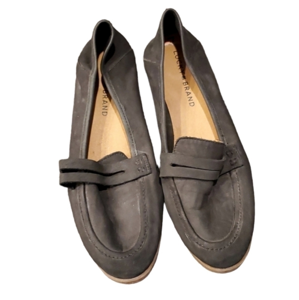 Lucky Brand Women Suede Loafer moc shoes sz 7.5